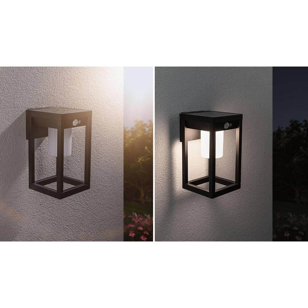Solar LED Außenwandleuchte Marisol mit Bewegungsmelder Schwarz