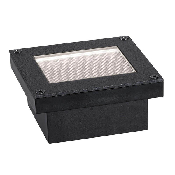 Solar LED Bodeneinbauleuchte Domenic Quadratisch Schwarz IP67 für Wege, Einfahrten und Terrassen