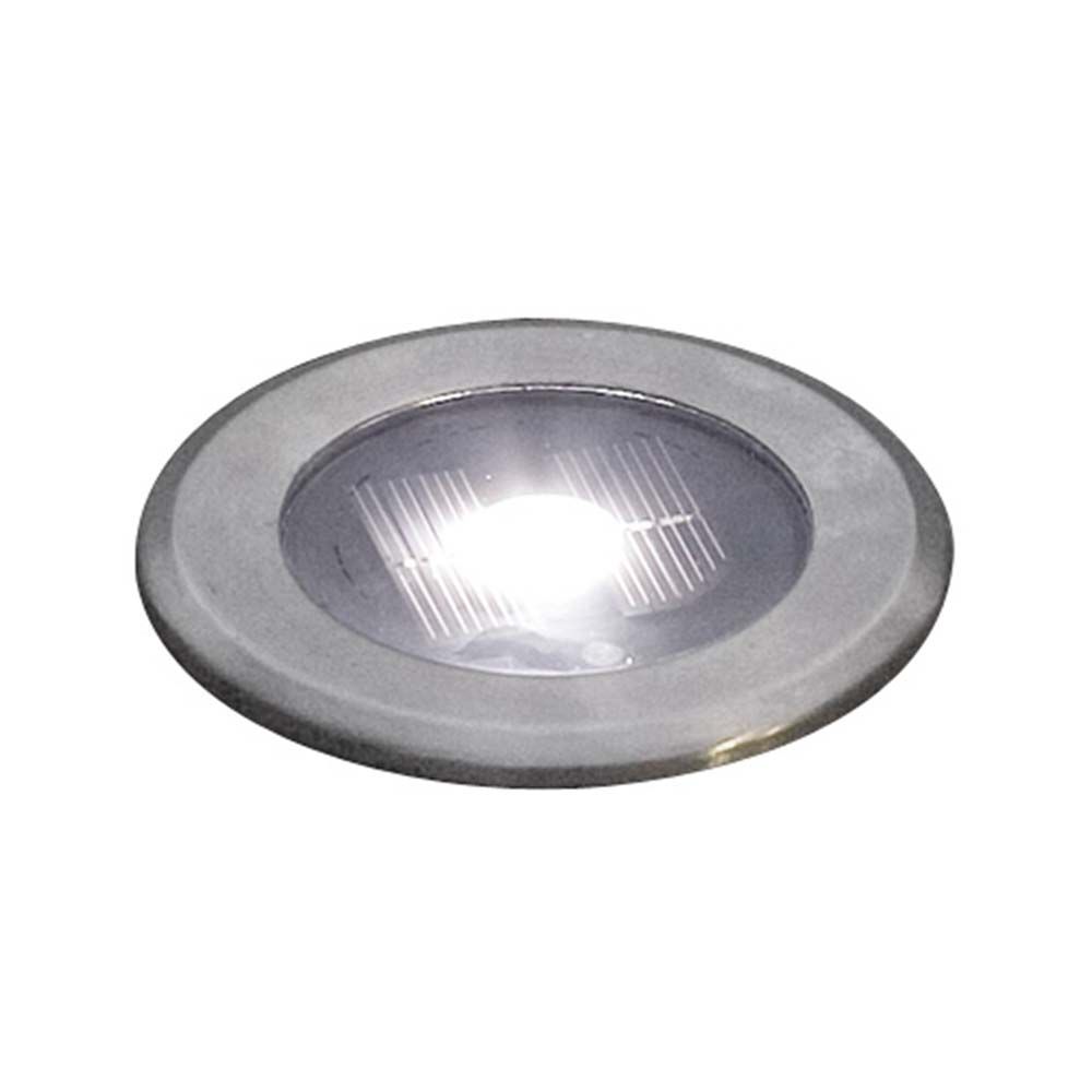 Solar LED floor spot stainless steel, clear glass