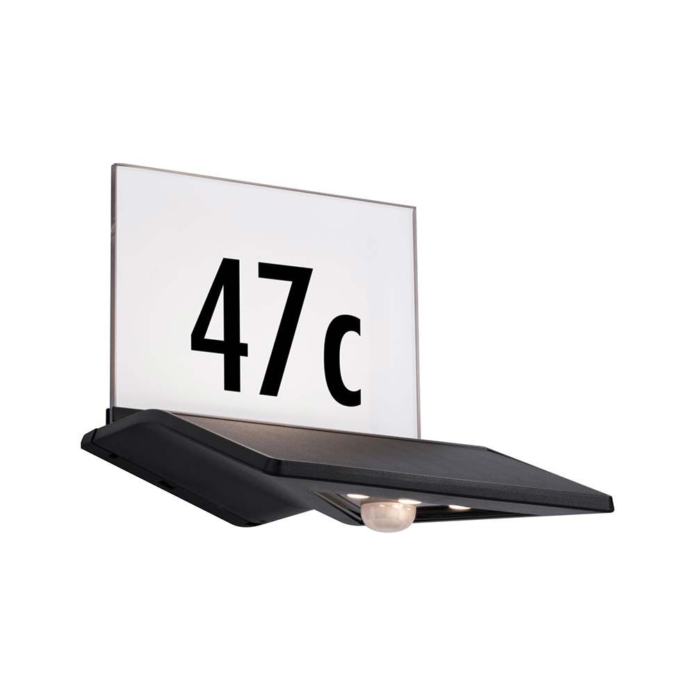 Solar Led House Number Yoko IP44 3000K Motion Detector Anthracite