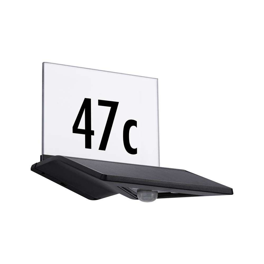 Solar Led House Number Yoko IP44 3000K Motion Detector Anthracite