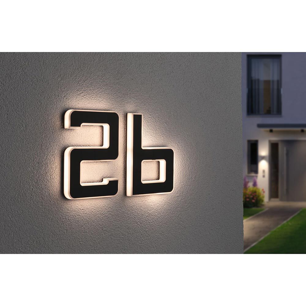 Solar LED House Number Light Letter B Black