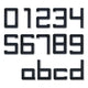 Schwarze Solarbetriebene Hausnummern und Buchstaben für Wandinstallation, IP44 spritzwassergeschützt.