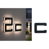 Solar LED House number light letter C black