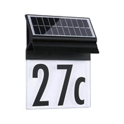 Solar LED house number light Neda Black with solar-powered number plate 27c