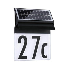 Solar LED Hausnummernleuchte Neda Schwarz, solarbetriebene Hausnummernleuchte mit 27c Anzeige und IP44-Schutz
