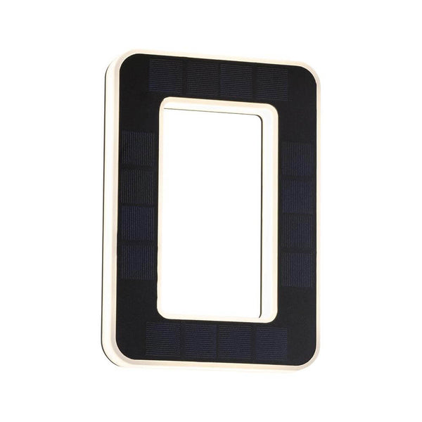 Solar LED Hausnummernleuchte Nummer 0 in rechteckigem Design mit Solarpanel.