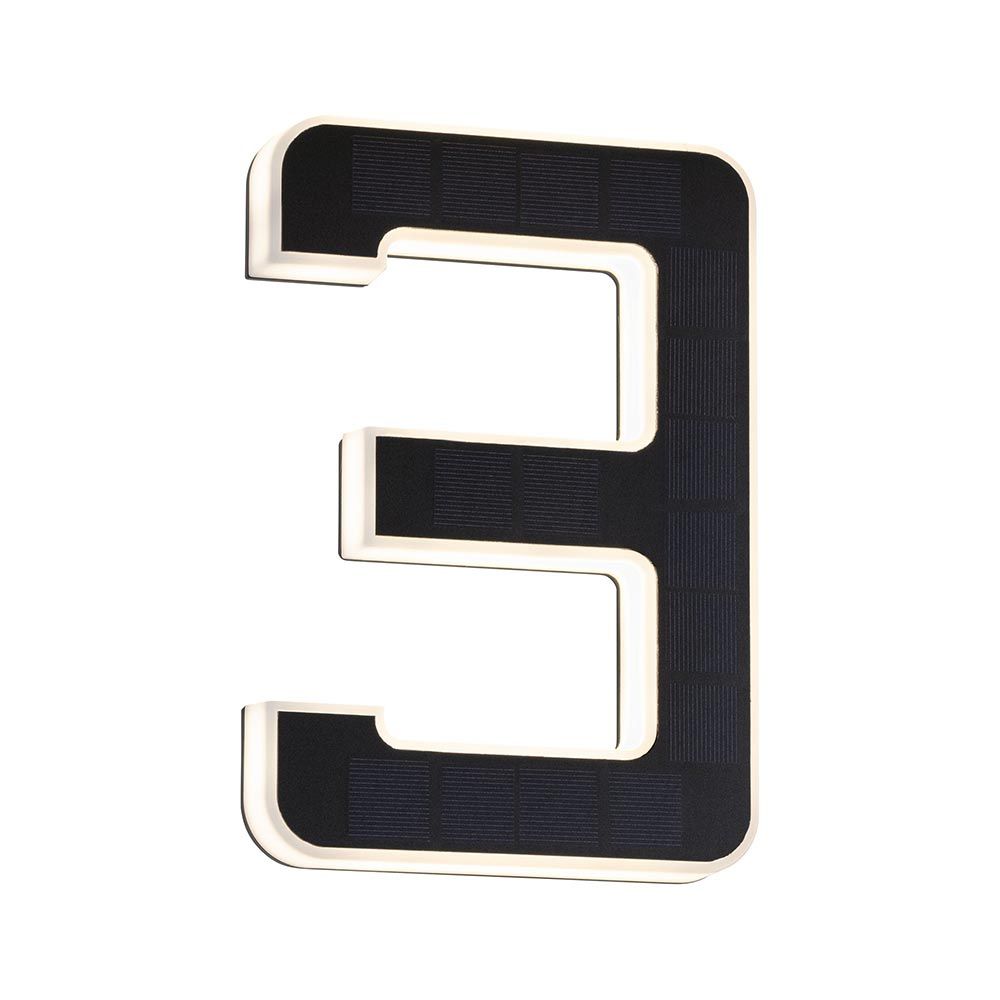 Solar LED house number light number 3