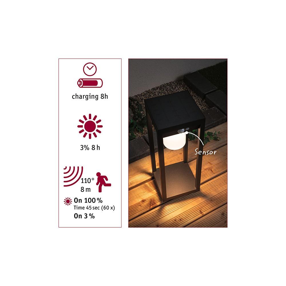 Solar LED -sensor Lantern Marisol Black