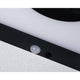 Nahaufnahme des Solar LED Panel Taija Bewegungsmelder Anthrazit mit integriertem Bewegungsmelder in Schwarz.