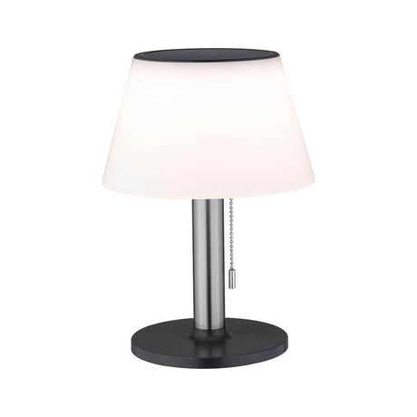 Solar LED Tischleuchte Lillesol Edelstahl mit Stufen-Dimmer in elegantem Design für den Außenbereich.
