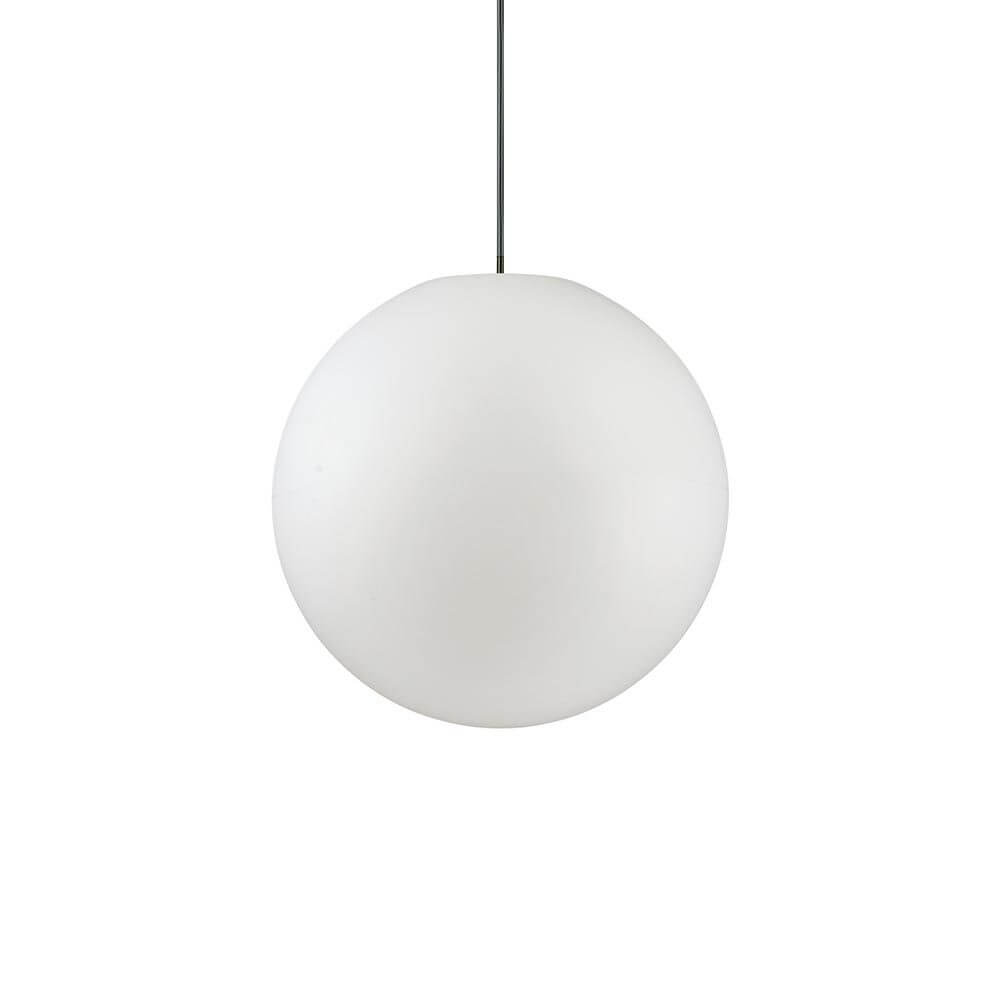 Sole Außenleuchte Hängekugel Ø 40cm Weiß - schlichte, wetterfeste Pendelleuchte für Terrasse und Balkon.