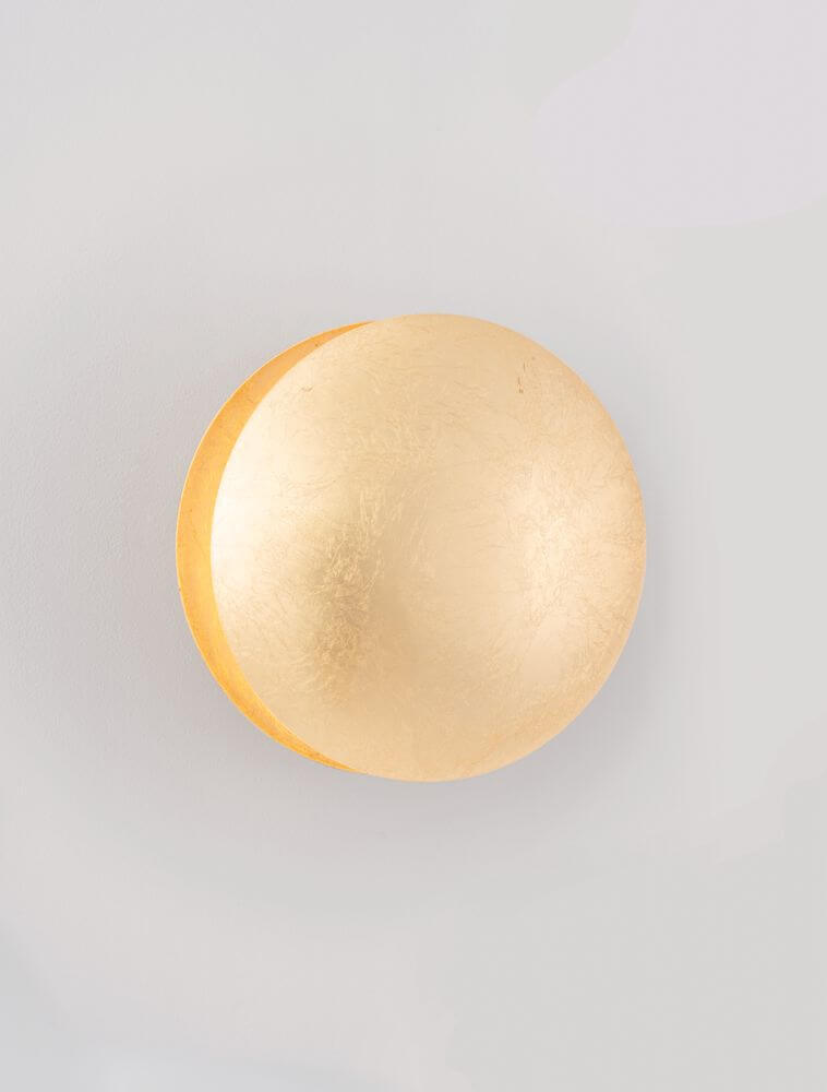Solei LED Wandleuchte Ø 20cm in Gold, warmes Licht bei 3000K für moderne Innenräume.