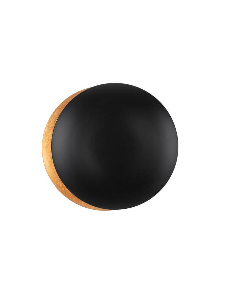 Solei LED Wandleuchte Ø 20cm in Schwarz und Holz für stilvolle Wandbeleuchtung