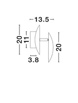 Maßzeichnung der Solei LED Wandleuchte mit Ø 20cm, ideal für moderne Innenräume.
