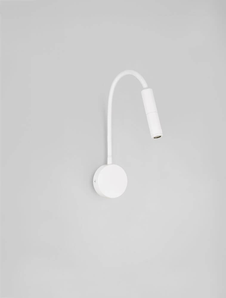 Sonica LED Wandleuchte Ø 8,5cm 3000K IP44 in elegantem Weiß, geeignet für Wandmontage.