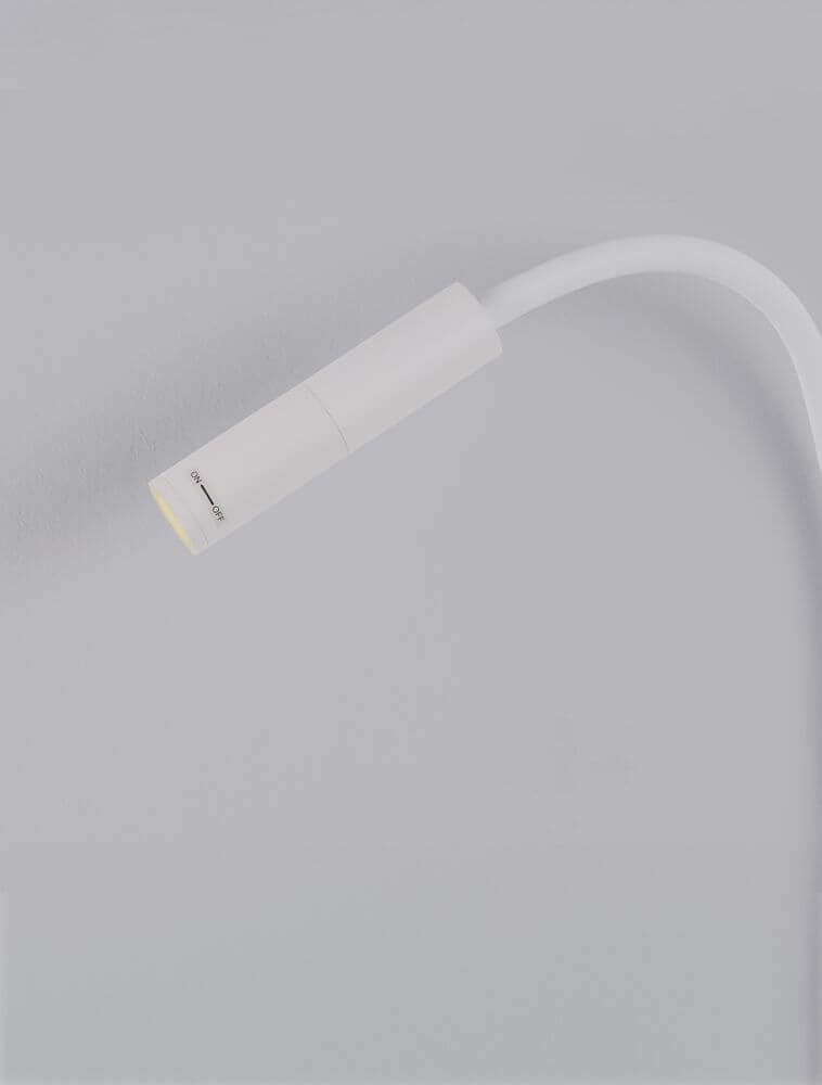 Sonica LED Wandleuchte Ø 8,5cm 3000K IP44 mit flexiblem Schwanenhals in Weiß