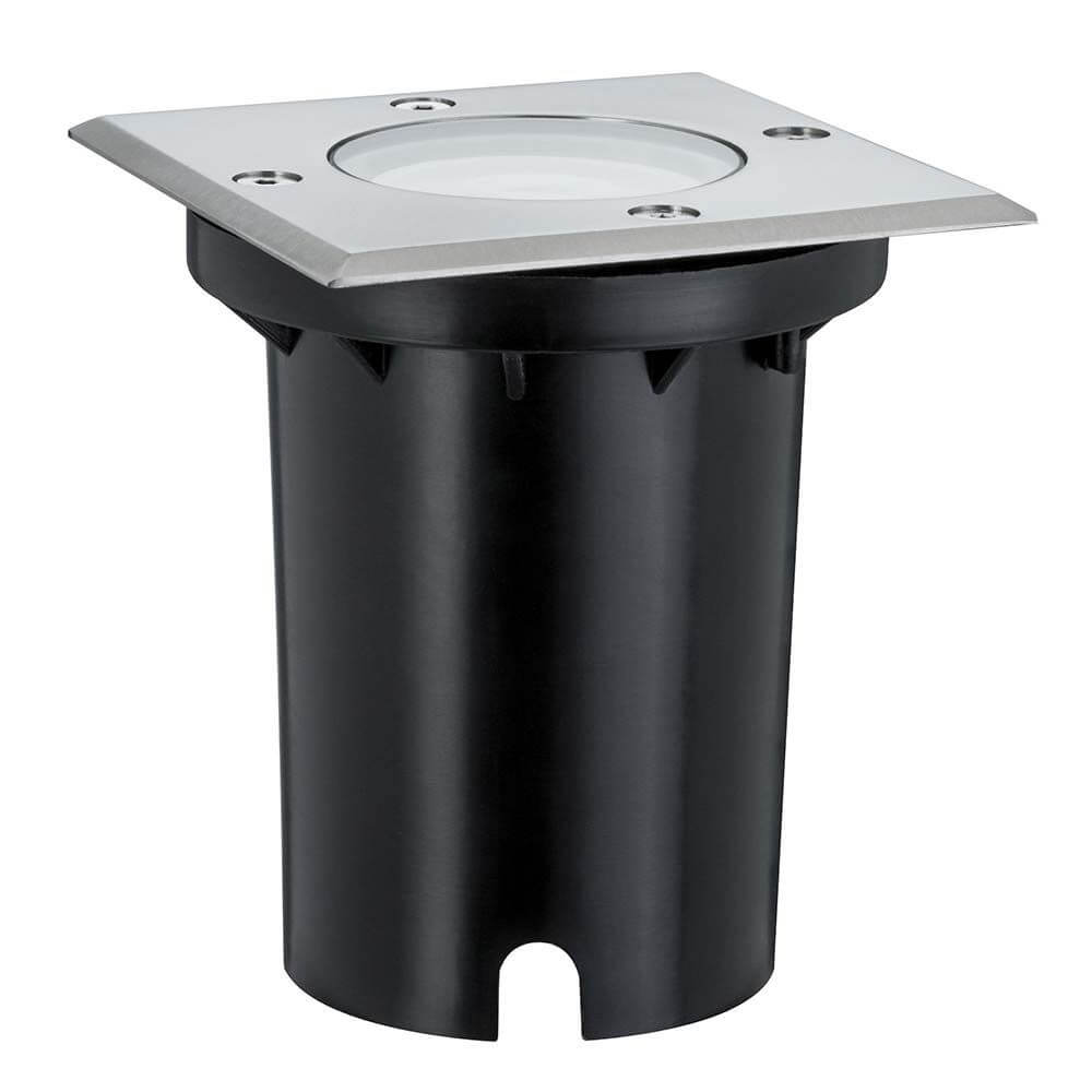 Special EBL Set Boden IP67 eckig GU10 3,5W 140x140mm Edelstahl Bodeneinbaustrahler in schwarz und Edelstahl