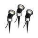 Special Line Garden Spotlight IP44 GU10 3x3,5W 3000K Schwarz Alu Set von drei Gartenstrahlern.