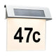 LED Solar Hausnummernleuchte IP44 Edelstahl mit Hausnummer 47c, ideal für den Außenbereich.