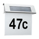 LED Solar Hausnummernleuchte aus Edelstahl mit der Nummer 47c, IP44, wetterfest und geeignet für Außenbereiche.