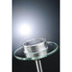 LED Solarspieß Ufo IP44 Edelstahl mit gläserner Abdeckung und Solarpanel, ideal für Gartenbeleuchtung.