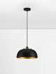 Sqube Pendelleuchte Schwarz, Gold - elegante Lampe mit schwarzem Aluminium und goldener Innenbeschichtung.