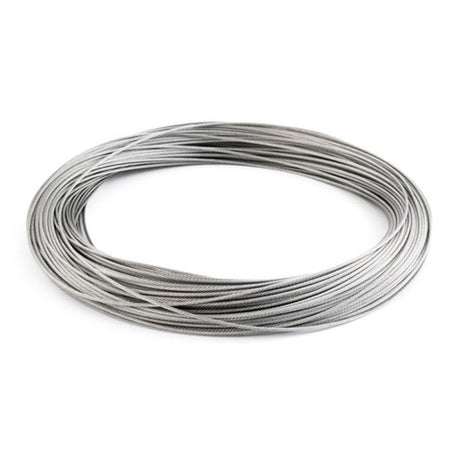 Transparent ummanteltes Stahlseil Ø 1,5mm 1 Meter in einer Rolle, ideal für Lampenabhängungen.