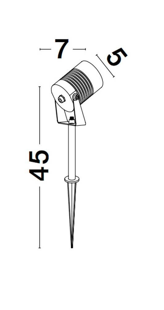 Stake LED Außenspießleuchte H 45cm 3000K Schwarz IP65 Maße und Design