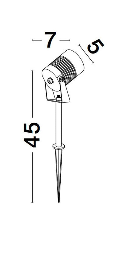 Stake LED Außenspießleuchte H 45cm 3000K Schwarz IP65 Maße und Design