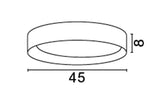 Technische Zeichnung der Stake LED Deckenleuchte mit einem Durchmesser von 45 cm.