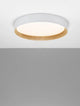 Stake LED Deckenleuchte Ø 60cm 3000K in weiß mit Holzrand für stilvolles Wohndesign