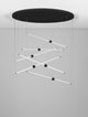Stalactite LED Pendelleuchte 6-flammig Ø 150cm 3000K Schwarz moderne geometrische Deckenleuchte