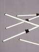 Stalactite LED Pendelleuchte 6-flammig Ø 150cm 3000K Schwarz mit geometrischem Design und subtiler Beleuchtung.