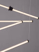 Stalactite LED Pendelleuchte 6-flammig Ø 150cm 3000K Schwarz im modernen Design mit geometrischen Linien.