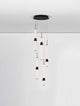 Stilvolle Stalactite Pendelleuchte 5-flammig in Schwarz, Ø 35cm, warmweiße 3000K Beleuchtung für modernes Ambiente.