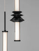 Stalactite Pendelleuchte 5-flammig in Schwarz mit eleganten Designelementen und warmem Licht bei 3000K.