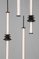 Stalactite Pendelleuchte 5-flammig in Schwarz mit modernem Design und warmem Licht bei 3000K.