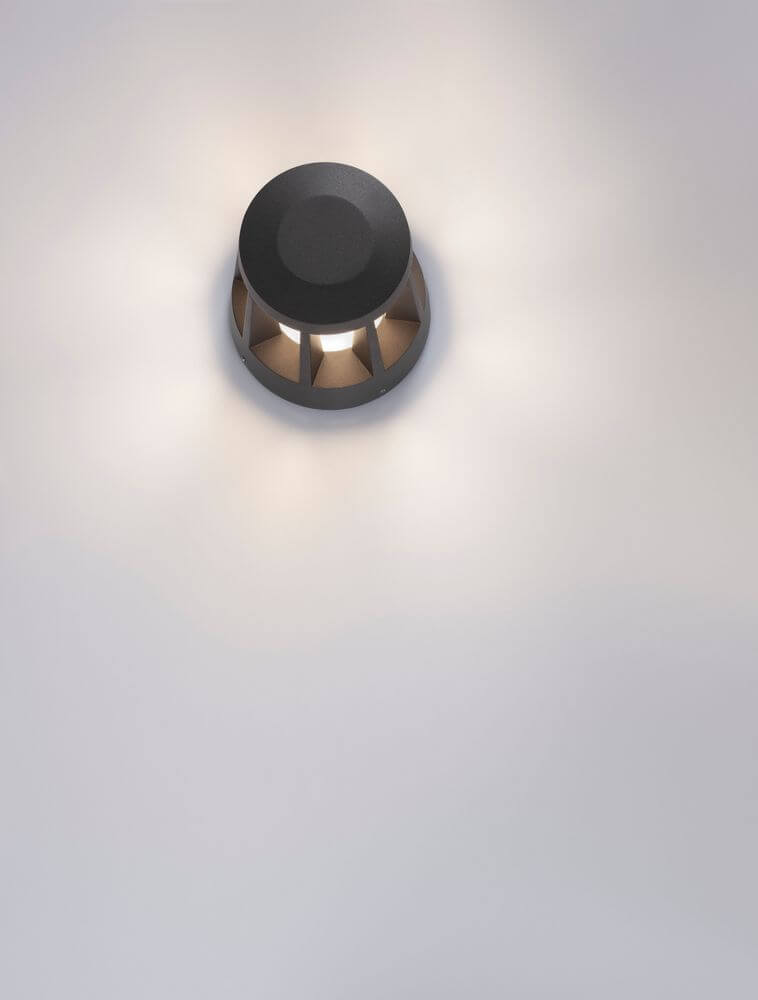 Stark LED Außensockelleuchte 3000K Anthrazit IP65 an Wand, schlichte moderne Designleuchte
