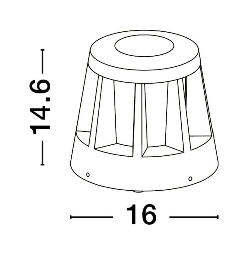 Stark LED Außensockelleuchte 3000K Anthrazit IP65 Maße: Höhe 14.6 cm, Durchmesser 16 cm.