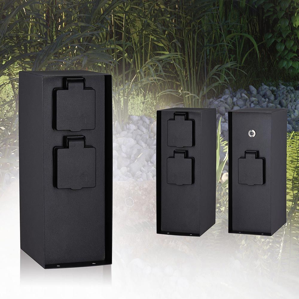 Rio socket column with twilight switch anthracite IP44