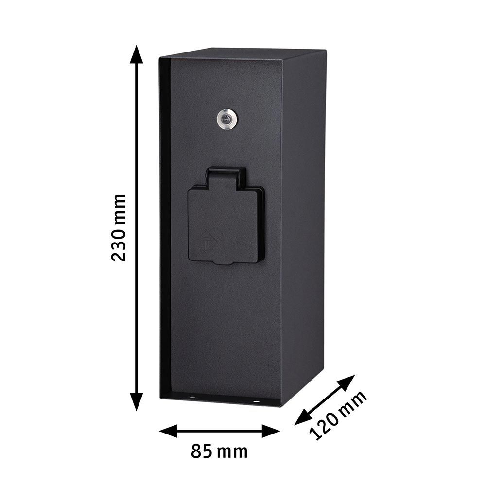 Rio socket column with twilight switch anthracite IP44