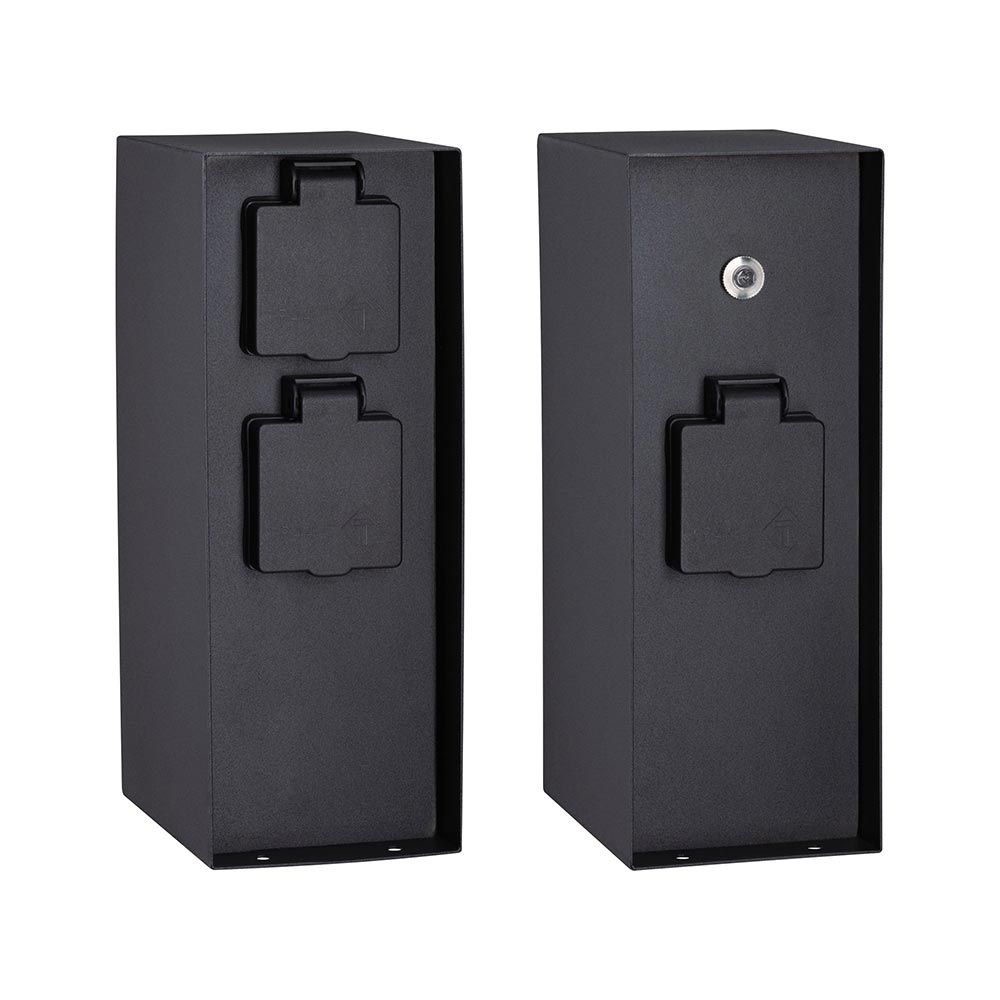 Colonne de socket rio avec commutateur crépusculaire anthracite ip44