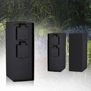 Rio double socket pedestal Anthracite IP44 with two earthed sockets for outdoor use.