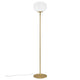 Stehlampe Alton 27,5 aus weißem Opalglas und Messing, elegante Beleuchtung für gemütliche Atmosphären.