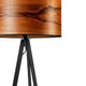 Stehlampe Atticus 150cm mit Dreibein Europäischer Nussbaum mit elegantem Holzschirm.