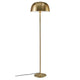 Stehlampe Cera aus Messing im minimalistischen skandinavischen Design mit rundem Lampenschirm.