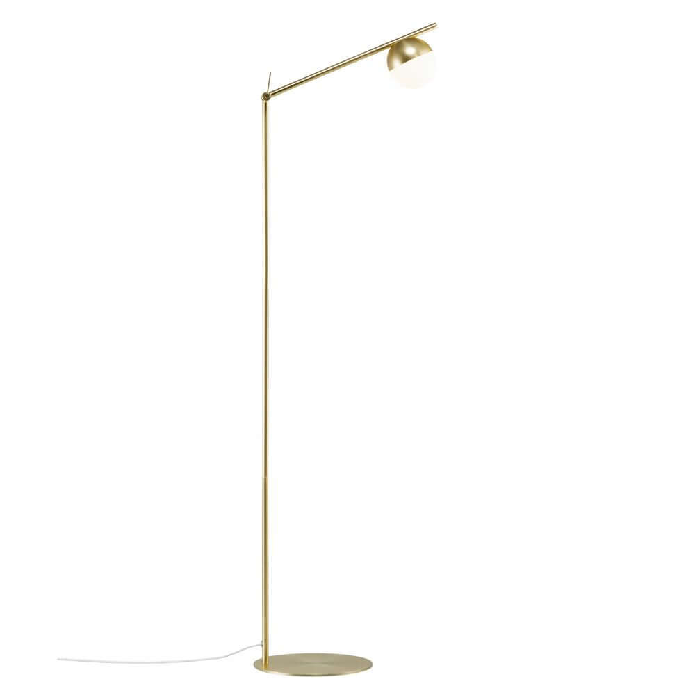 Stehlampe Contina mit elegantem Design und opalweißer Glaskuppel, blendfreies Licht für stilvolle Räume.