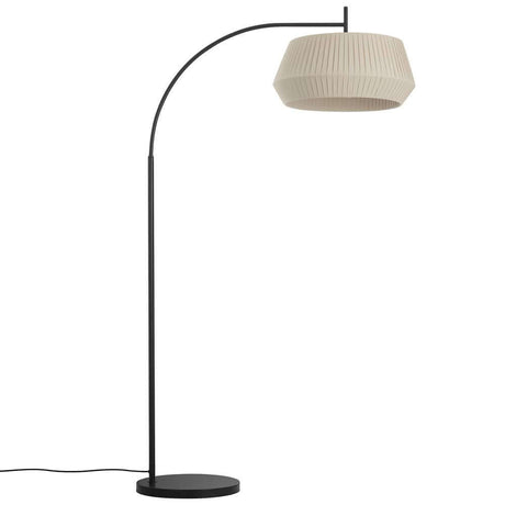 Stehlampe Dicte mit runden, plissierten Lampenschirm und elegantem Ständer für gemütliches Licht.
