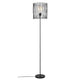 Stehlampe Elvis mit modernem Design und eleganter Lampenschirmstruktur in Schwarz.